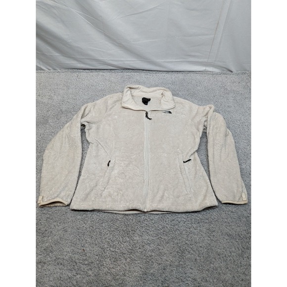 The North Face Osito Fleece Jacket Women's Size Large White Dune Zip Up - Picture 1 of 12